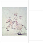 Shah Jehan with falcon on horseback by Rembrandt Harmensz. van Rijn