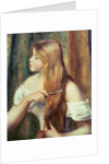 Blonde girl combing her hair, 1894 by Pierre Auguste Renoir
