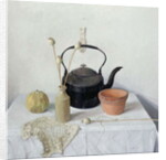 Kettle, Poppyheads and Gourd, Still Life, 1990 by Arthur Easton