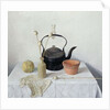 Kettle, Poppyheads and Gourd, Still Life, 1990 by Arthur Easton