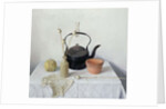 Kettle, Poppyheads and Gourd, Still Life, 1990 by Arthur Easton