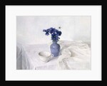 Pansies in a Blue Vase, Still Life, 1990 by Arthur Easton