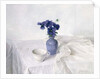 Pansies in a Blue Vase, Still Life, 1990 by Arthur Easton