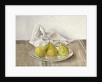 Three Pears on a Plate, Still Life, 1990 by Arthur Easton