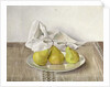 Three Pears on a Plate, Still Life, 1990 by Arthur Easton