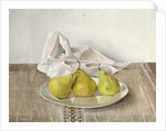 Three Pears on a Plate, Still Life, 1990 by Arthur Easton