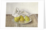 Three Pears on a Plate, Still Life, 1990 by Arthur Easton