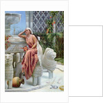 A Restful Moment by the Lion Fountain at the Alhambra, Spain, 1894 by Margaret Murray Cookesley