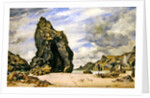 Steeple Rock, Kynance Cove, Lizard, Cornwall, Low Water, 1873 by Edward William Cooke