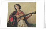 Woman with Guitar by School Greek