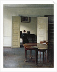 An Interior with a Woman Playing Piano, 1910 by Vilhelm Hammershoi