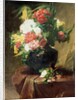 Peonies in a Vase on a Draped Table. 1895 by Georges Jeannin