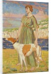 Portrait of Elizabeth Lipczinski with her dog Fanny, c.1911-12 by Derwent Lees