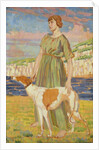 Portrait of Elizabeth Lipczinski with her dog Fanny, c.1911-12 by Derwent Lees