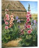 Cottage Garden with Hollyhocks, 1995 by Amelia Kleiser