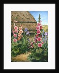 Cottage Garden with Hollyhocks, 1995 by Amelia Kleiser