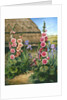 Cottage Garden with Hollyhocks, 1995 by Amelia Kleiser