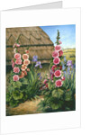 Cottage Garden with Hollyhocks, 1995 by Amelia Kleiser