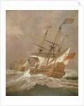 The English Ship Resolution in a Gale, c.1680 by Willem van de the Younger Velde