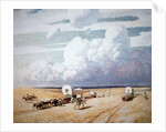 wagons couverts se dirigeant vers l'ouest by Newell Convers Wyeth