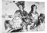 Eleanor of Aquitaine with a riding companion by French School
