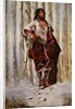 Indian Maid at the Stockade by Charles Marion Russell