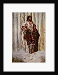 Indian Maid at the Stockade by Charles Marion Russell