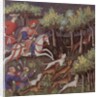Medieval aristocrats hunting foxes by English School