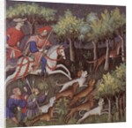 Medieval aristocrats hunting foxes by English School