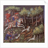 Medieval aristocrats hunting foxes by English School