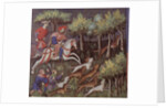 Medieval aristocrats hunting foxes by English School
