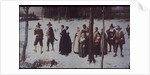 Pilgrim Fathers going to church in colonial America, 1867 by George Henry Boughton