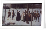 Pilgrim Fathers going to church in colonial America, 1867 by George Henry Boughton