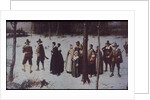 Pilgrim Fathers going to church in colonial America, 1867 by George Henry Boughton