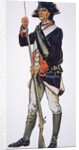 American War of Independence soldier of the Pennsylvania State Regiment by School American