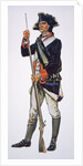 American War of Independence soldier of the Pennsylvania State Regiment by School American