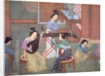 Chinese lute, moon guitar and table zither by Ming Dynasty Chinese School