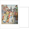 Family life in colonial America - Street scene in Boston by Randolph Caldecott