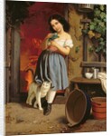 A Young Girl with a Cat, 1866 by Karl Nahl
