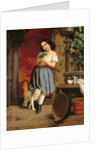 A Young Girl with a Cat, 1866 by Karl Nahl