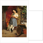 A Young Girl with a Cat, 1866 by Karl Nahl