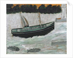 Lighthouse with Trawler and Fish by Alfred Wallis
