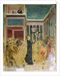 St Catherine among wheels, details from Stories of St Catherine, 1428-31 by Tommaso Masolino da Panicale