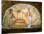 The Samaritan woman at the well, Catacombs of Via Latina, Rome by Roman Roman