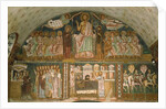 Christ enthroned between the Virgin, John the Baptist, the Apostles and two Angels by School Italian