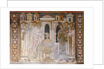 Baptism of Constantine which heals his leprosy by School Italian