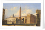 Piazza del Quirinale, 1847 by Ippolito Caffi