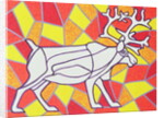 Reindeer on Stained Glass by Pat Scott