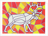 Reindeer on Stained Glass by Pat Scott