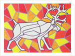 Reindeer on Stained Glass by Pat Scott